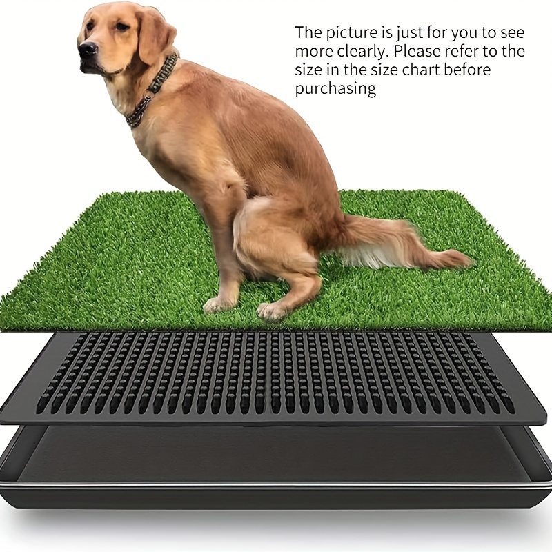 

Washable 3-layer Dog Potty Tray - Indoor/outdoor Puppy Training Litter Box, Durable Plastic, 30x20 Grass Mat With Tray