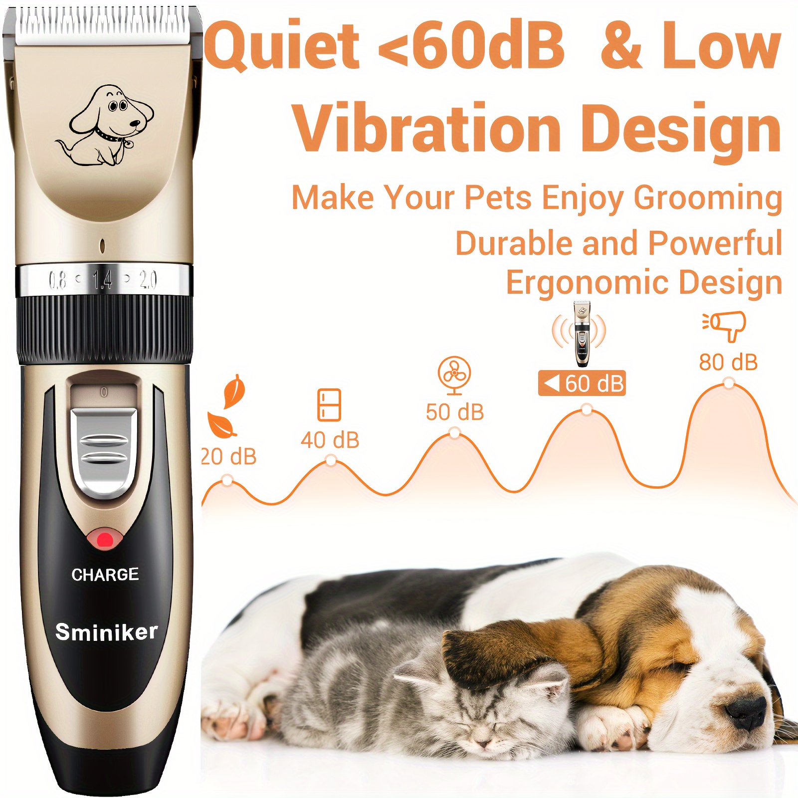 TEMU Dog Grooming Kit Rechargeable Dog Clippers For Grooming Cordless Dog Grooming For Dogs, Cats Golden, Professional Dog Grooming Clippers, Dog