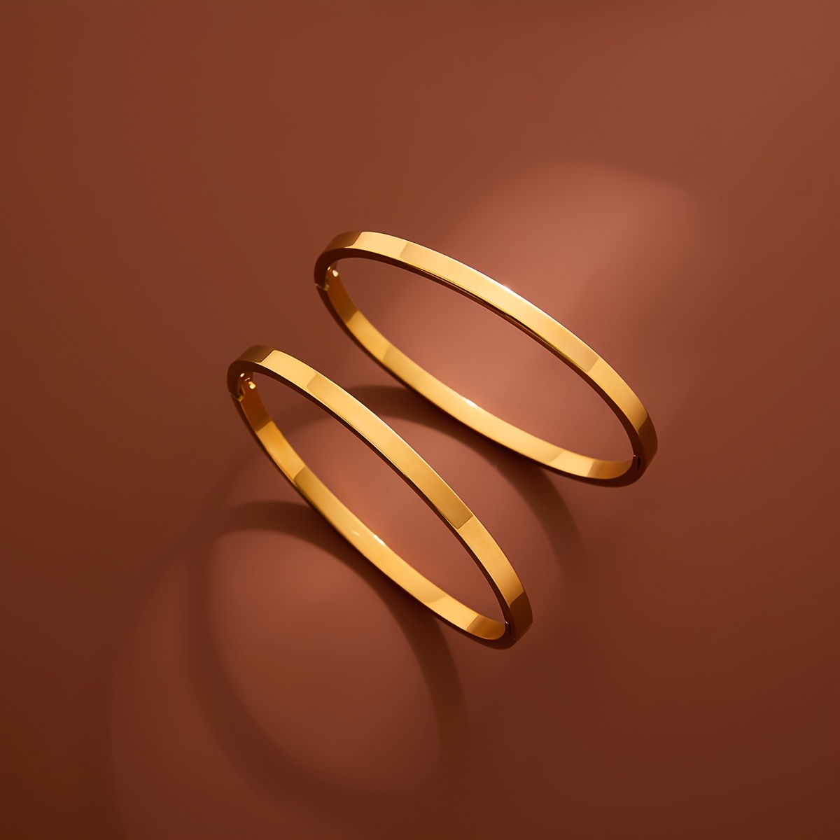 Set of 4 Classic Unisex Bangles, Sleek Flat Design