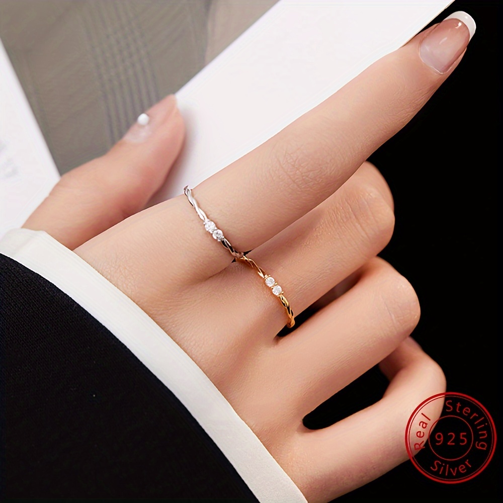 Index Finger Ring Open Ring Women Gift Jewelry Geometric Flash Diamond  Fashion