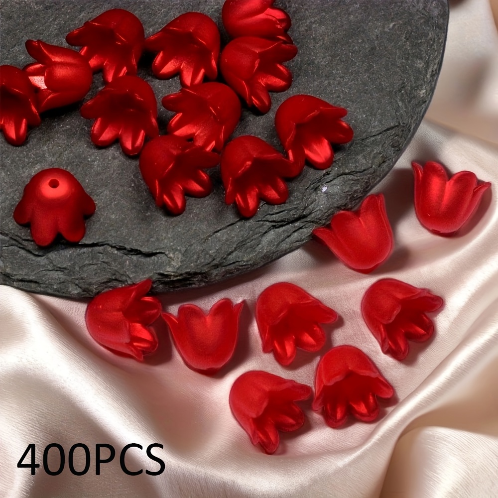 Big Red Wind Chime Flower Bead Set, 200pcs