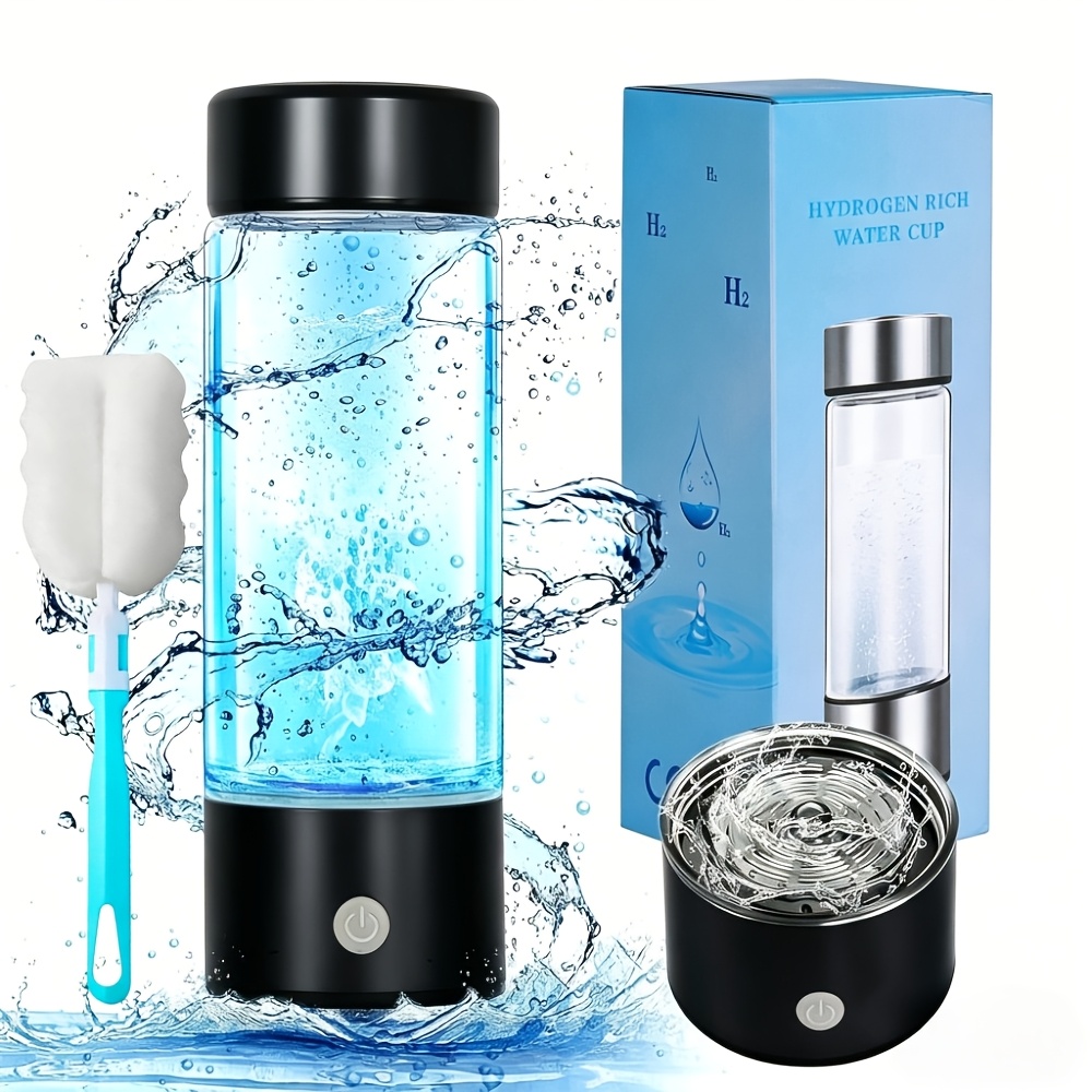 TEMU Hydrogen Water Bottle With Brush, Portable Hydrogen Water Generator, 3-minute Quick Electrolysis For Improved Water, Suitable For Home Daily