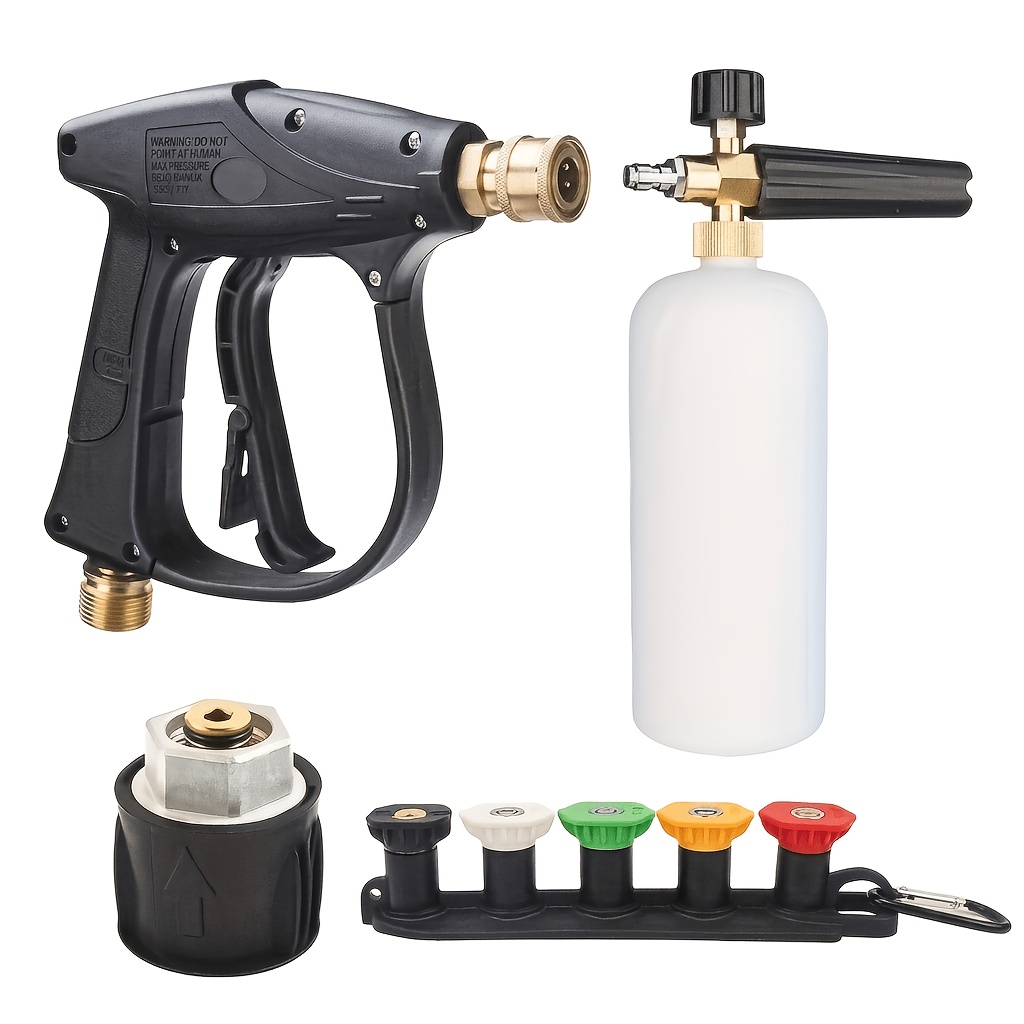TEMU Pressure Washer Hose Adapter Set, 1/4" Quick Connect To M22-14mm Brass Fittings, 4003psi Compatible W/ -k7