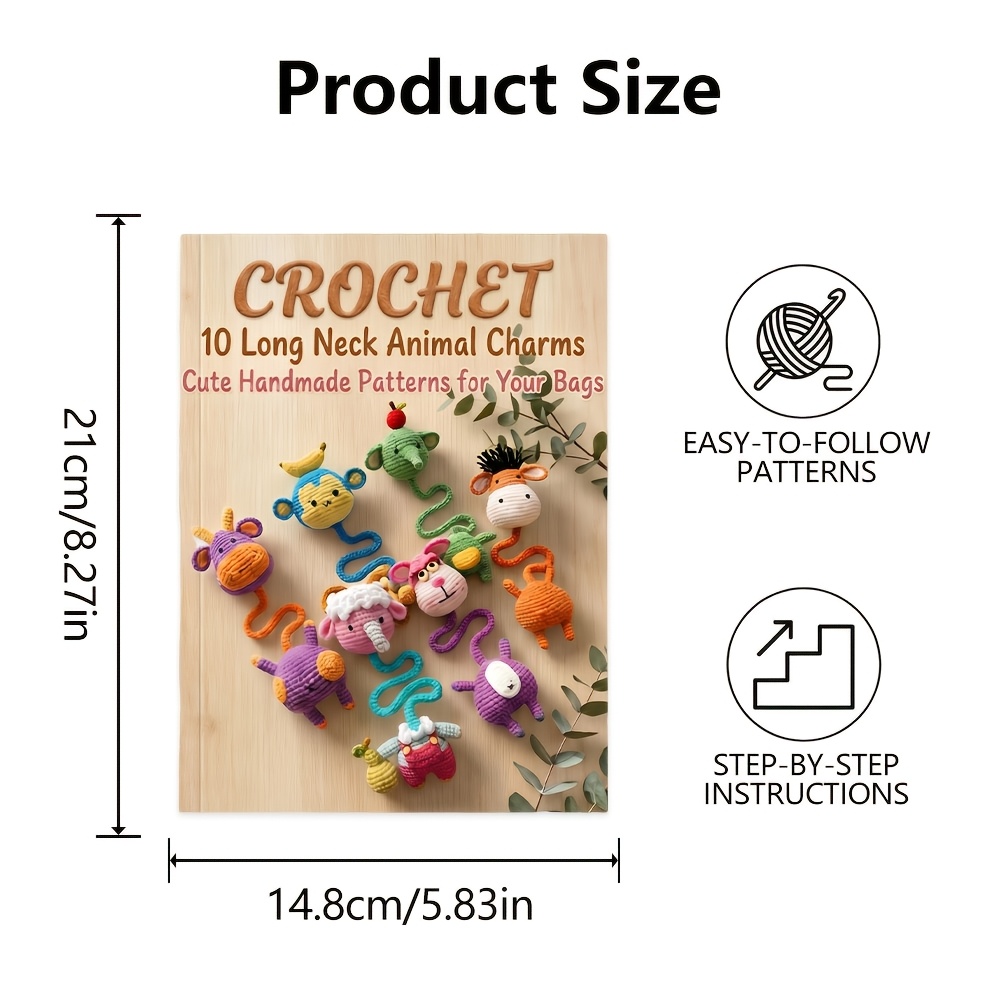 TEMU Crochet-10 Long Neck Animal Charms-cute Handmade Patterns For : A Beginner- With Instructions | Crochet Tutorial | Idea For Crochet Lovers
