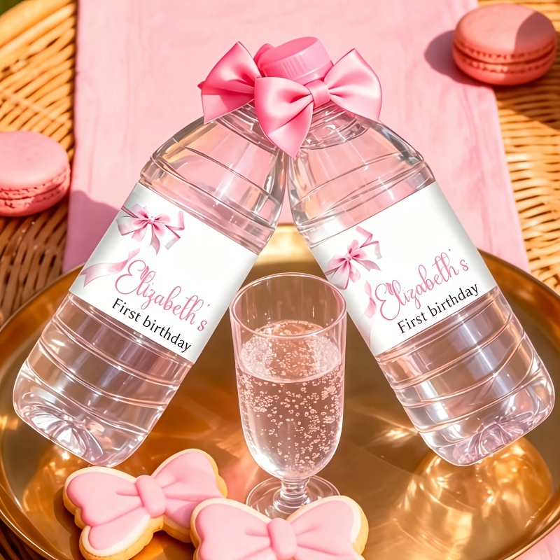 TEMU 25/30pcs Custom Water Bottle Labels, Personalized Celebration Stickers, Name And Age Bottle Cap Seals, Personalized Water Bottle Labels For