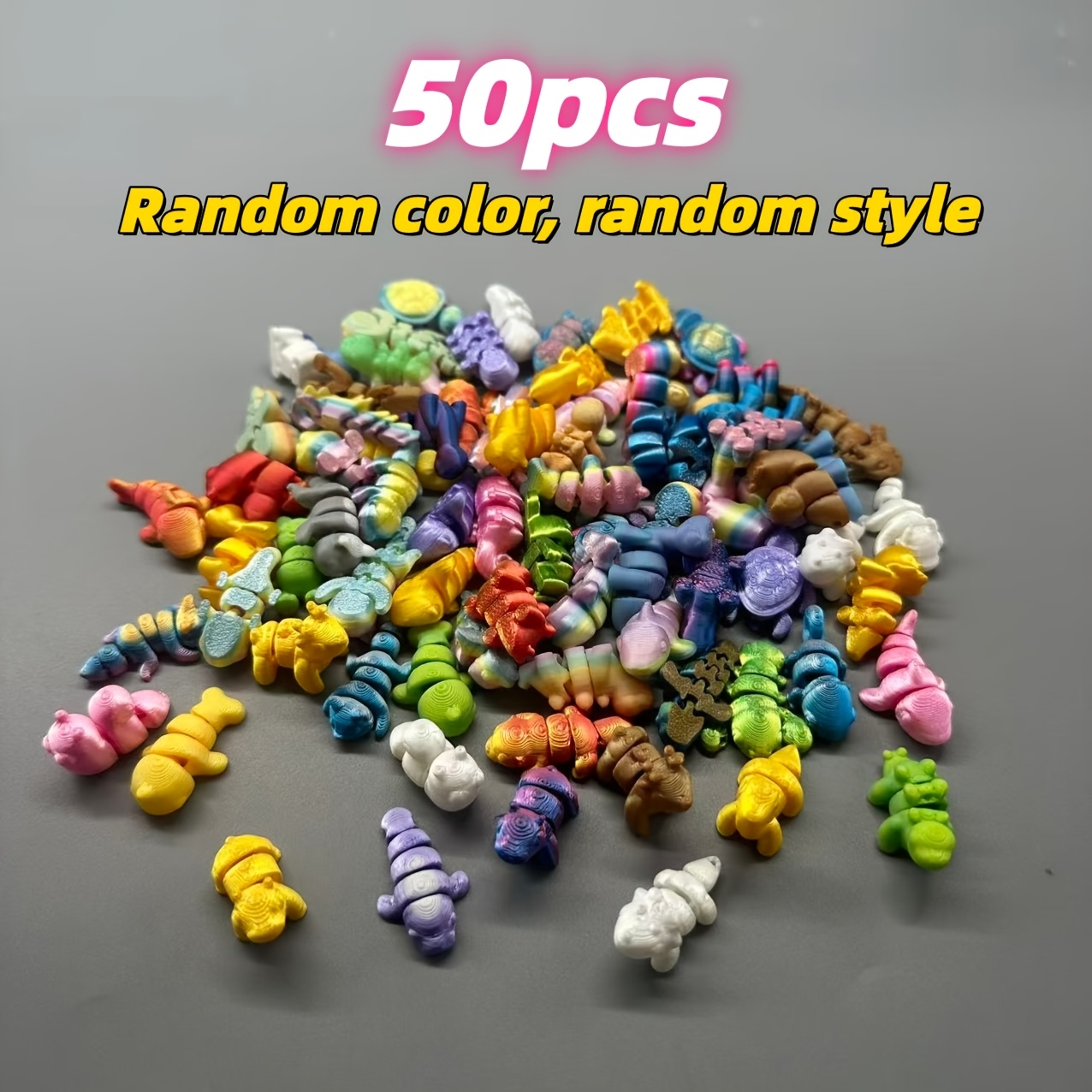 Image of 50/100pcs 3d Printed Mini Animal Micro Landscape Decorative Ornament Set, Includes Animals. Home And Office Decorative Ornaments, Car Decorations, Gifts. In Colors And Styles