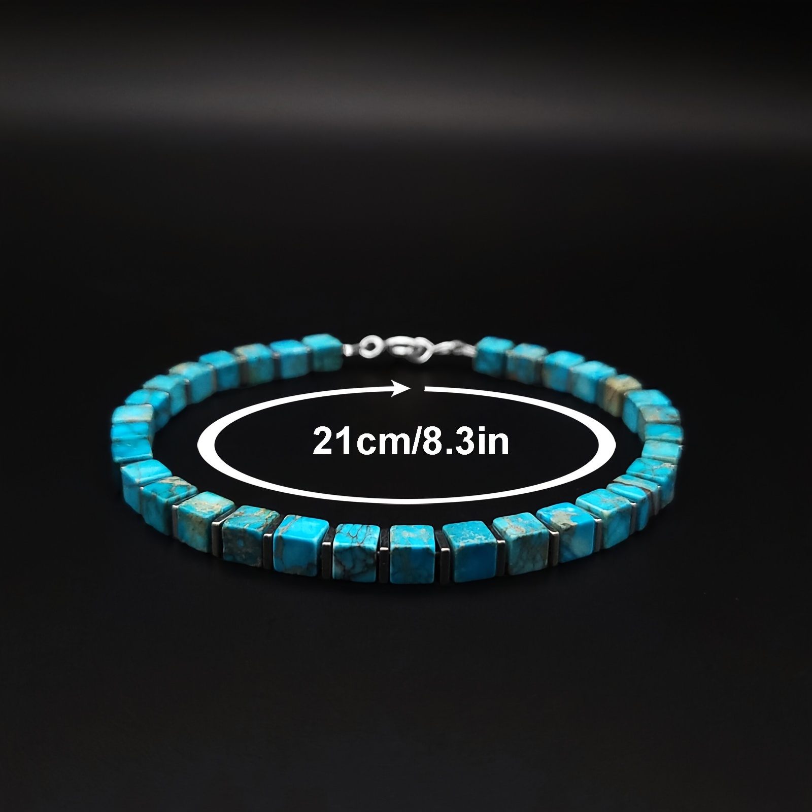 Vintage Style Natural Turquoise Beaded Bracelet for Men