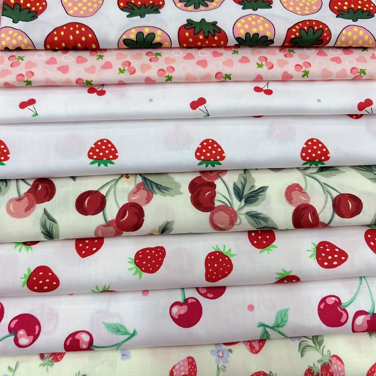 8pcs of fruit pattern block   fabric binding patch sewing and quilting   fabric diy