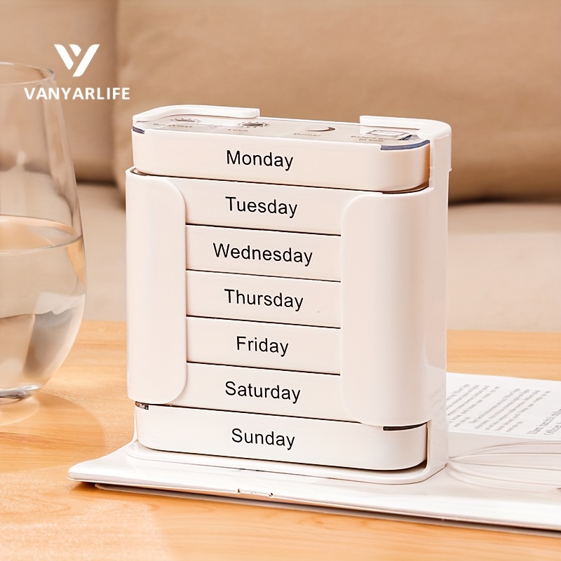 

Vanyarlife 7-day Pill Organizer With Compartments - Large Capacity, Portable Medicine Storage Box For Daily Use