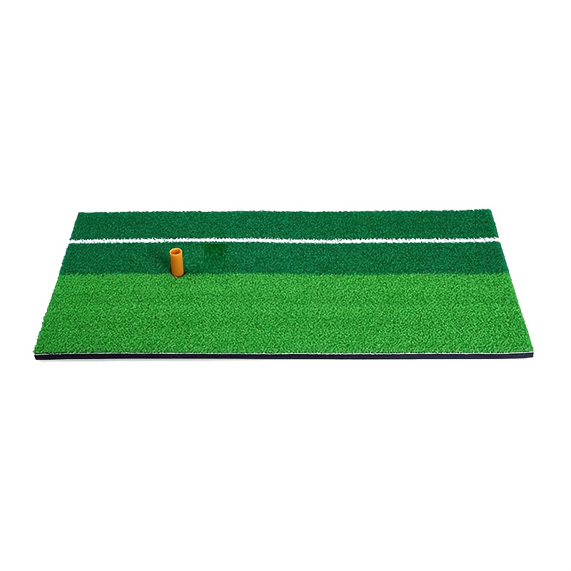 TEMU 1pc Golf Swing Mat, Two-color Reverse Grass With White/yellow Line Auxiliary Line, Portable Indoor And Outdoor Golf Practice Mat, Durable Pp