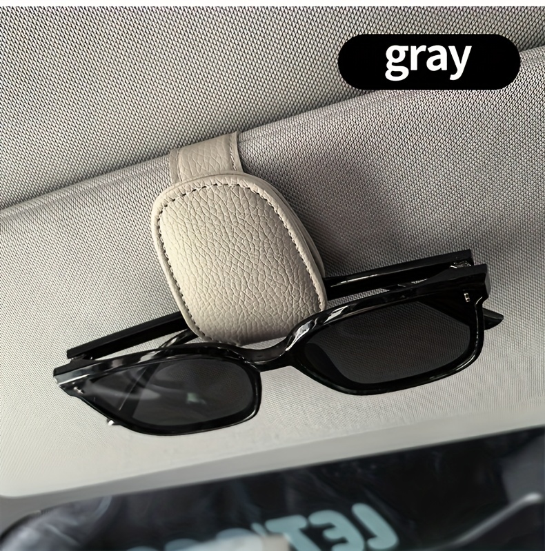 1pc Car Sun Visor Glasses Holder, PVC Material, Vehicle Eyewear Clip, Auto Interior Accessory, Storage Organizer for Glasses