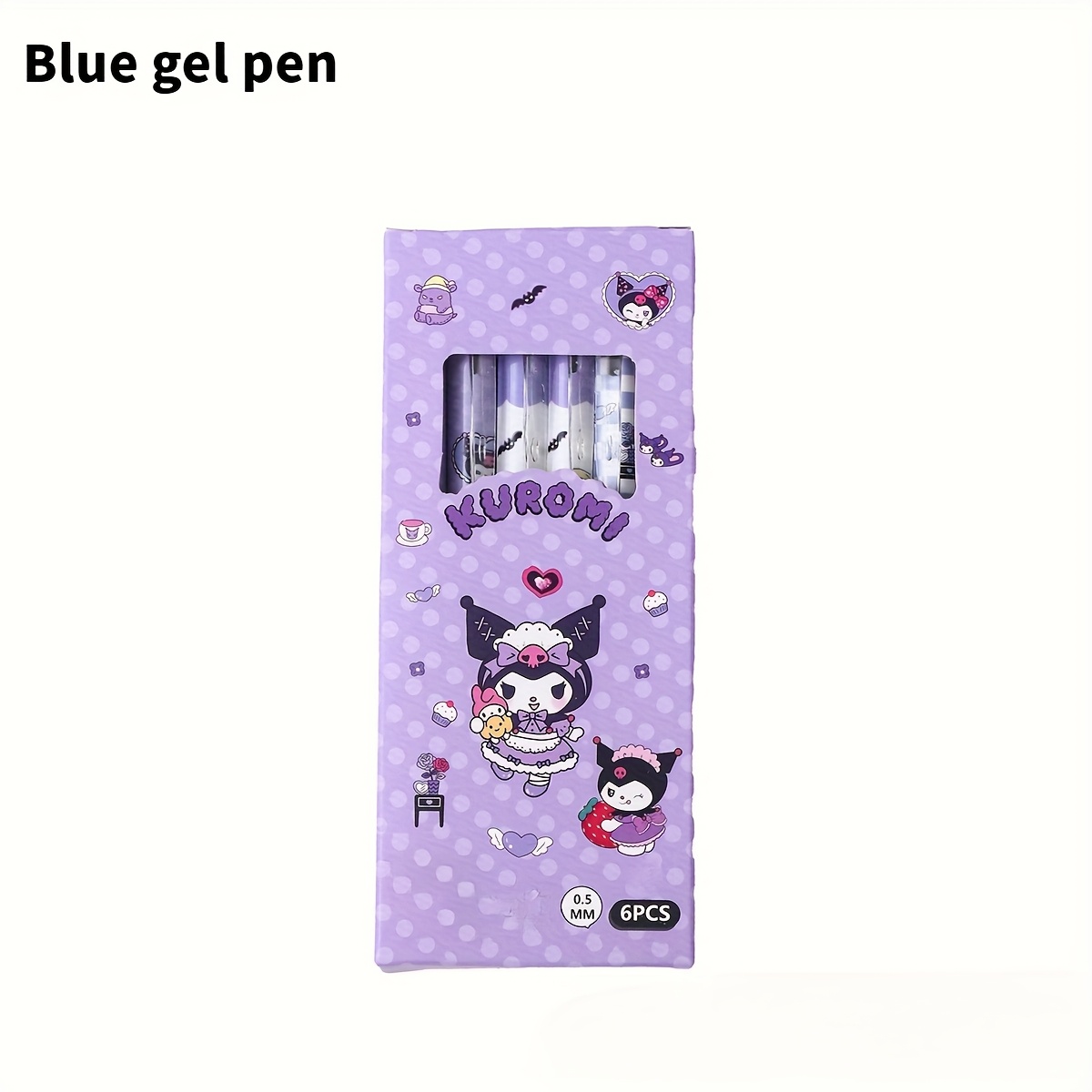 E-shop 6er-Set Sanrio Cartoon Kuromi -Gelstifte, 0.5mm Hochwertige Stylische Schnelltrocknende Click-Stifte für Bürobedarf – IP