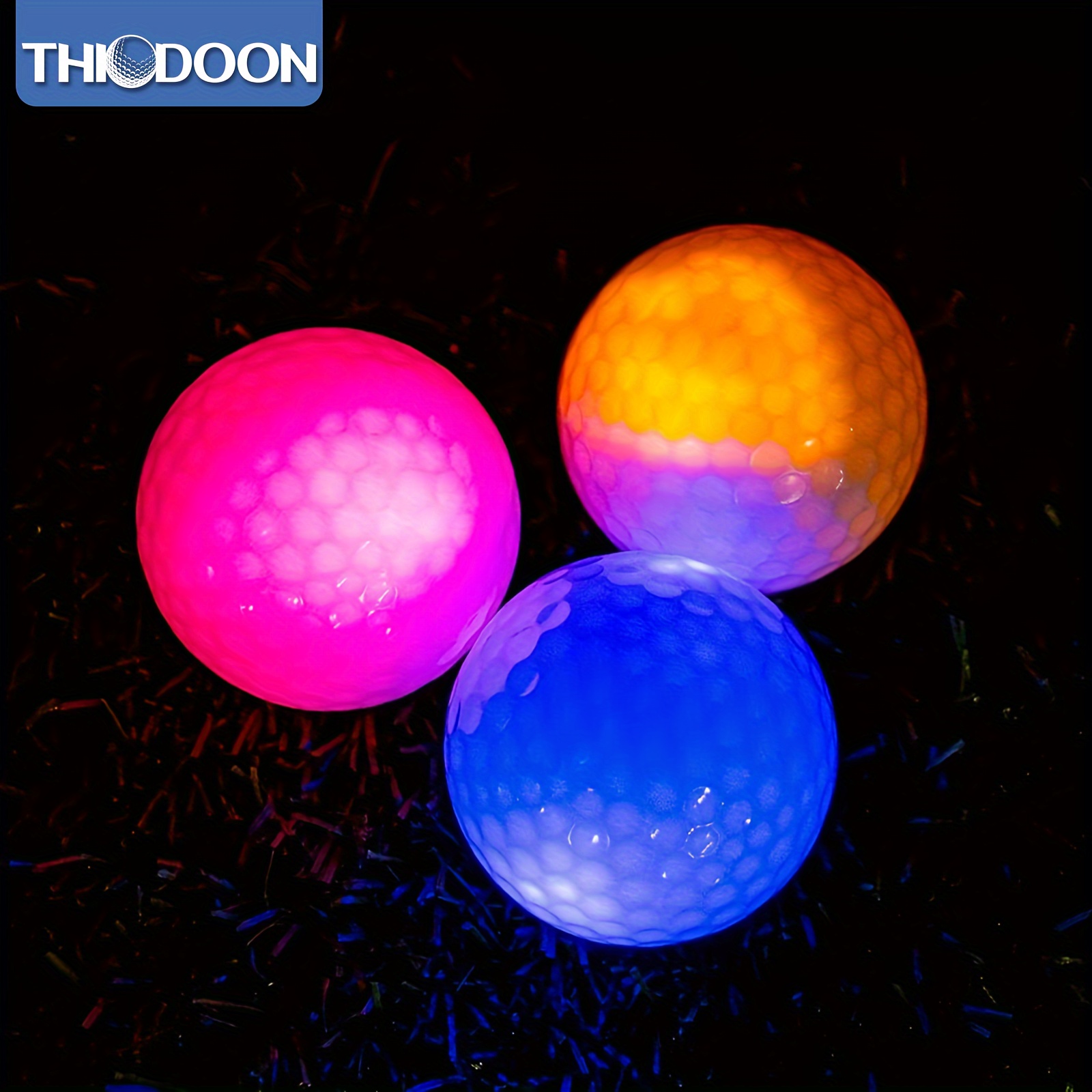 

Thiodoon Glow In The Dark Golf Balls Light Up Led Golf Balls Night Golf Gift Sets For Men Women 6 Pack (6 Colors In One)