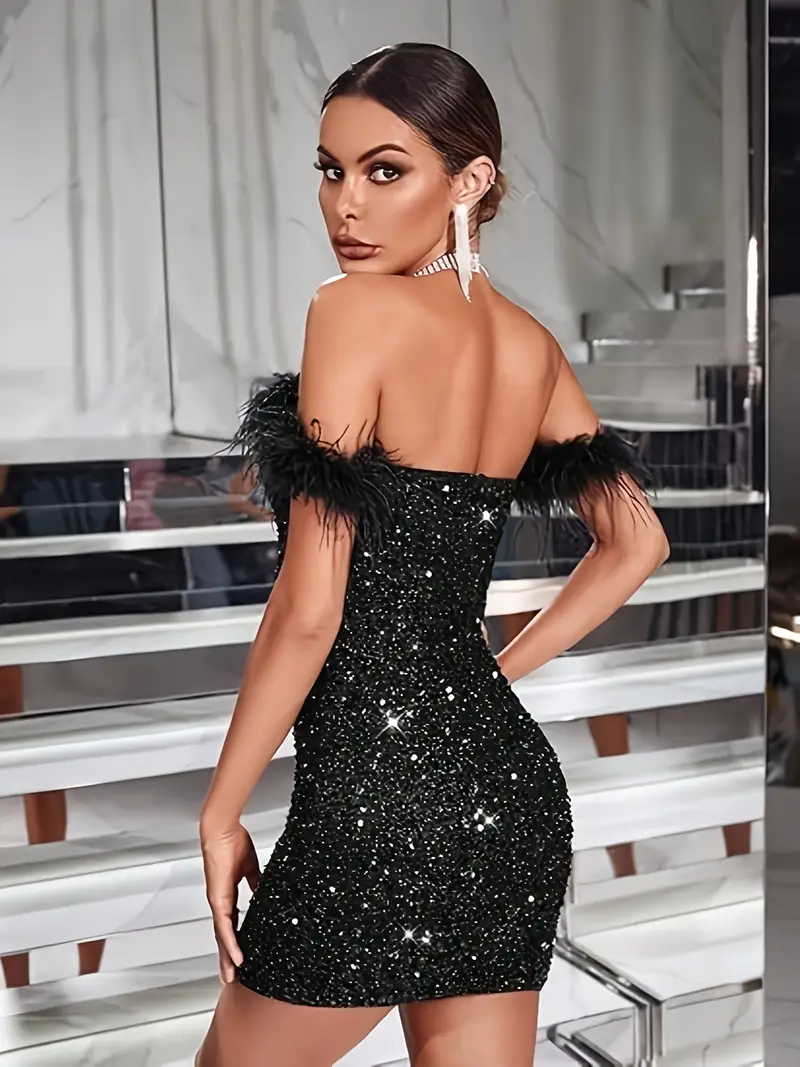 black fitted party dress Elegant Plus Size Black Shimmering Chiffon Party Dress for All Occasio