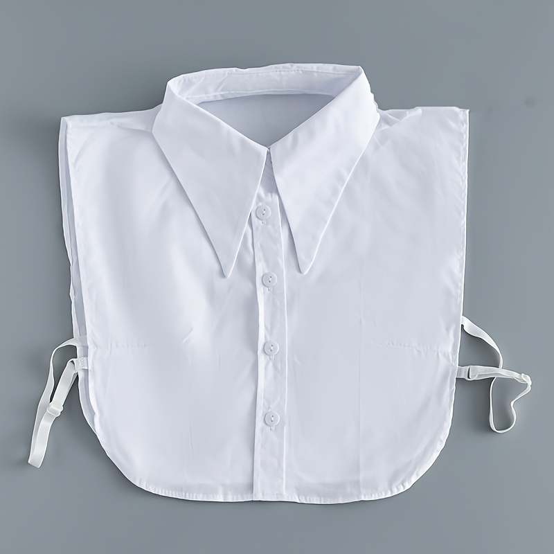 TEMU A Simple And Stylish Women's Detachable False Collar, A Versatile Solid-color Shirt-style Inner Layer That Worn As A Detachable Half-shirt, A