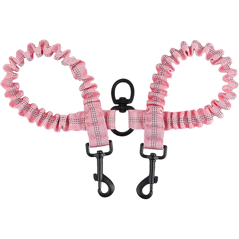 TEMU Laisse Double pour Chiens avec Système de Fronde à Absorption des Chocs & Laisse Rotative à 360° -Emmêlement - Convient à Chiens, Laisse