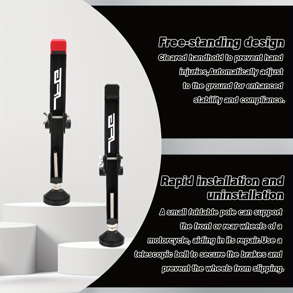 motorcycle portable single sided paddock stand front and rear wheel stand support foldable universal tire repairing tool details 6