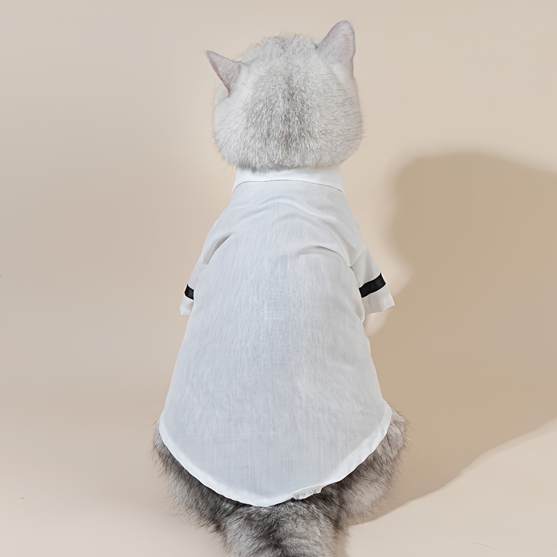 1pc Pet Cat Tuxedo Shirt, Formal Suit With Bowtie, Polyester, Spring/Summer  Fashion, Cool And Clothing For Cats And Dogs