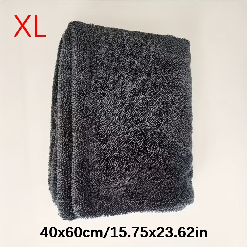 TEMU Xxl Microfiber Car Drying Towel - Ultra Compact, High Absorbency, 1400 Gsm, Twisted , Double-sided, Streak-free Detailing - Suitable For Cars, Trucks, Suvs, And Household Use.1pc
