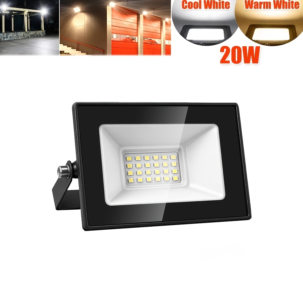 Image of 20w Led Floodlight Outdoor, 12.5x7.5x2.7cm Led Security Light, Led Flood Light, Cool White/warm White, Adjustable 180° Bracket, For Garden, Garage, Yard, Backyard, Workshop