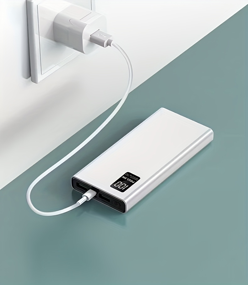 портативный внешний аккумулятор с быстрой зарядкой 10000/ fast charging, 2 usb 3.0 type-  pd4, сверхбыстрая зарядка 22.5w, компактный и     для использования на открытом воздухе, портативный внешний аккумулятор, зарядка на открытом воздухе,   зарядное устройство, высокопроизводительное зарядное устройство, power bank Детали 5
