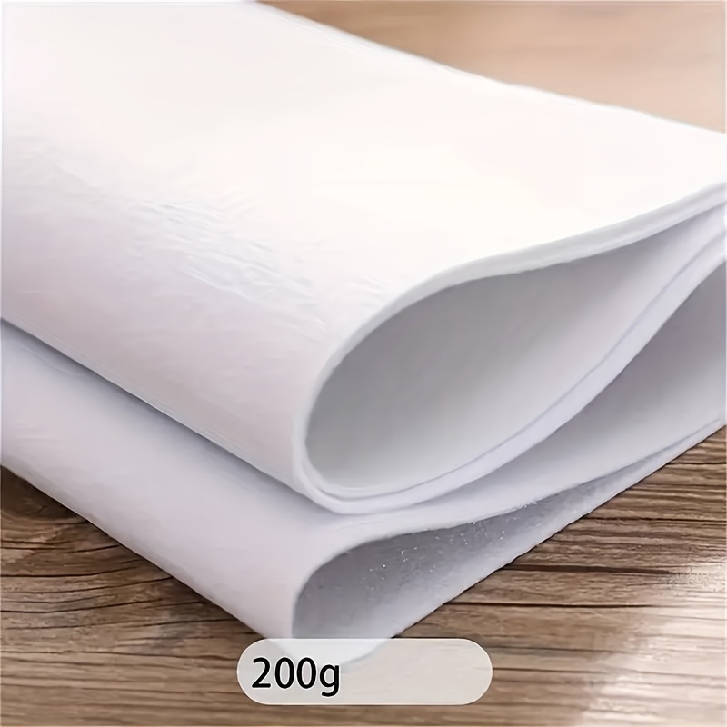 E-shop 76oz/ft² Dicker Weißer Polyester-Bügelklebe-Stoff - Einseitig, Selbstklebend für DIY-Nähprojekte mit Kragen- und Ärmelmanschettenfunktionen,