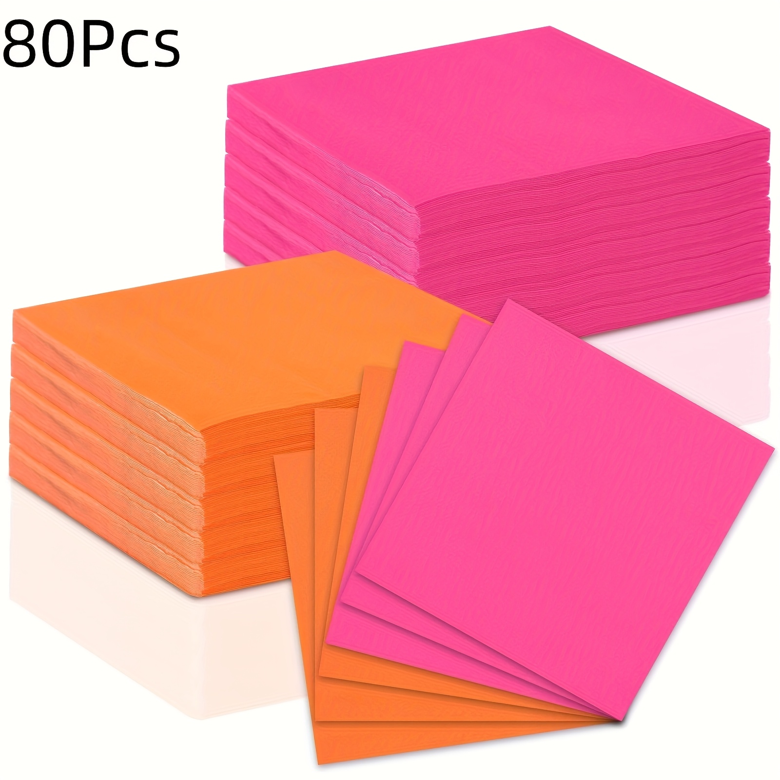 E-shop 40/80 Stück Rosenrote und Orangefarbene Papier Servietten Cocktail Servietten Getränkeservietten Rosa Mittagstisch Servietten Einweg Servietten