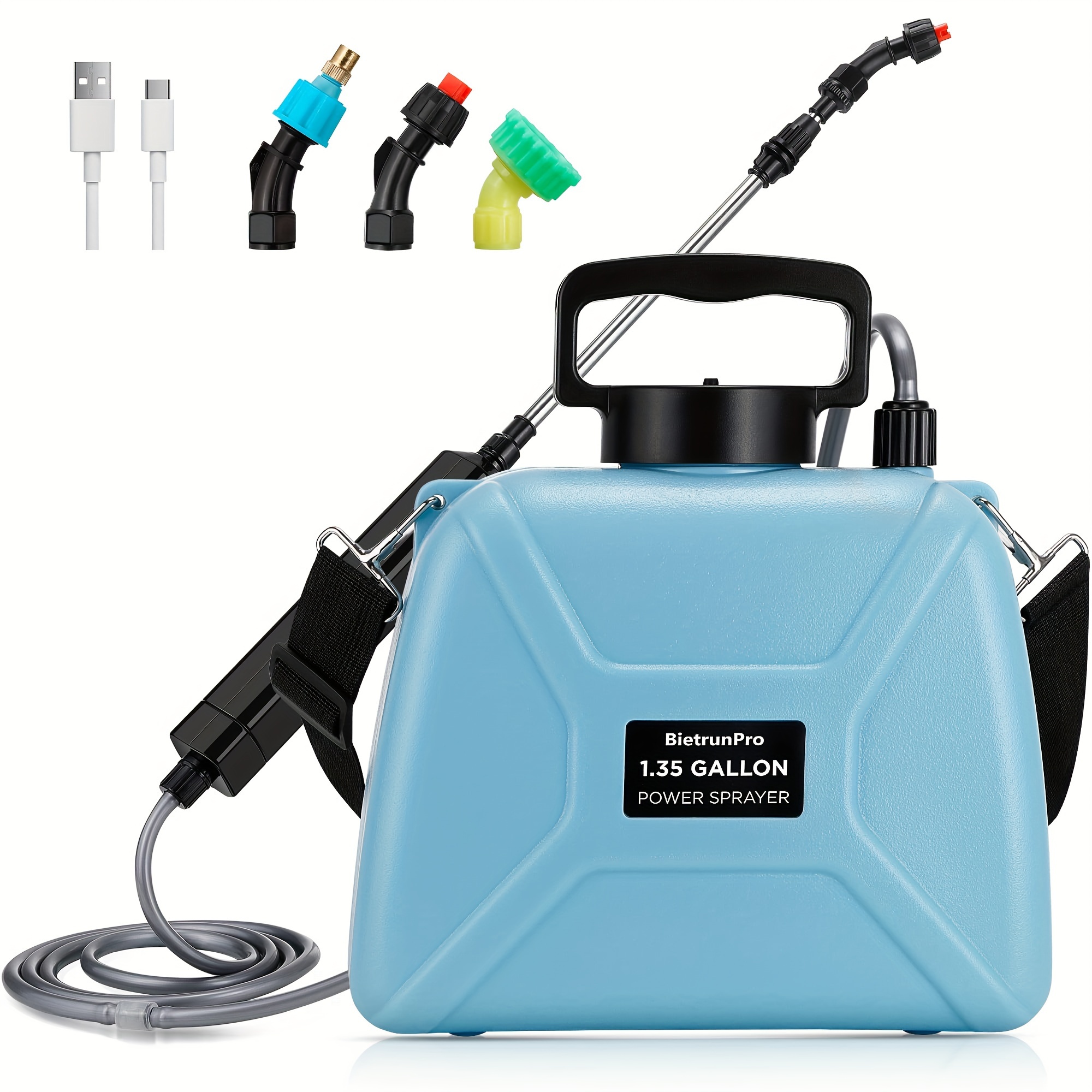 

Bietrun Electric Sprayer 1.35 Gallon, Sprayers In Lawn And Garden, Battery Powered Sprayer With 3 Mist Nozzles, Max To 3h Working Time, Rechargeable Sprayer For Lawn, Garden, Cleaning