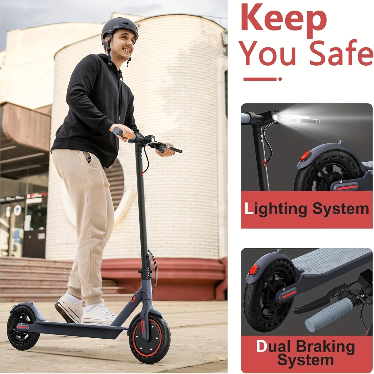 8 5 inch foldable adult electric scooter with led display screen range of 350w 10 4ah capacity lithium battery 25km h range of 21 miles load capacity of 120 suitable for commuting details 0