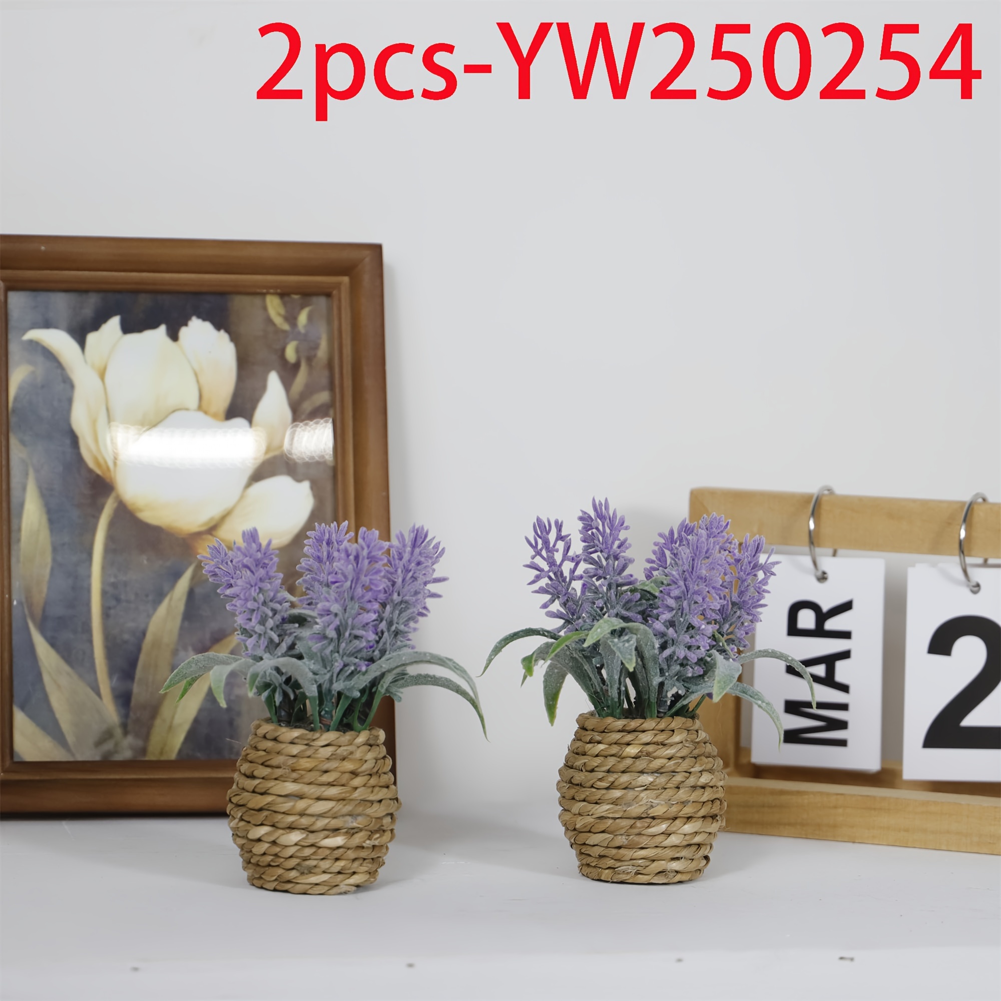 

2pcs Lavender Artificial Potted Plants - Office, Living Room, Bedroom & More - Ideal For Seasonal, Holiday & Wedding Decor - No Battery Needed, Featherless, Plastic, Lavender Artificial Flowers