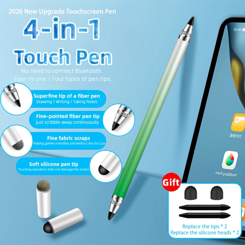 TEMU Stylus Pen (4in 1), Universal Touch Screens Stylus Pen For Ipad/pro/iphone/android Phone/ /fire/tablets And All Capacitive Touch Screens