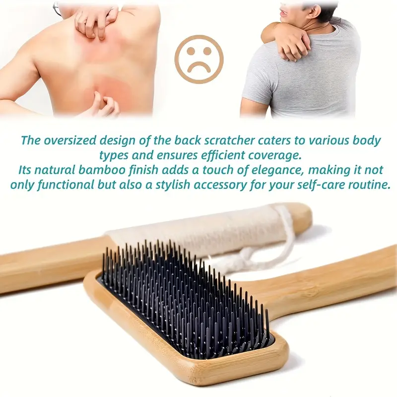 bamboo back scratcher 22 oversized back massager with curved grip soft wide head for muscle tension for men women seniors individuals ideal gift pregnancy natural look accessory durable scratcher back Product details 2