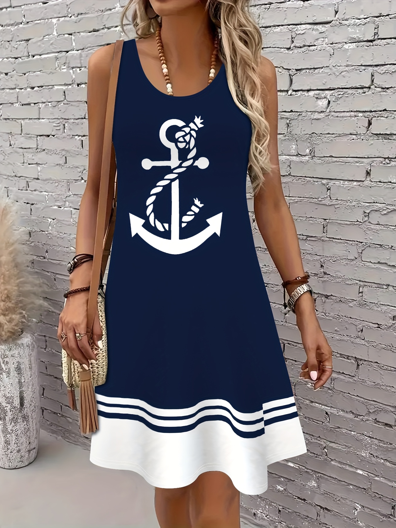 blue and white abstract dress Jodifl Abstract Print Tiered Midi Dress in Blue M main image 0