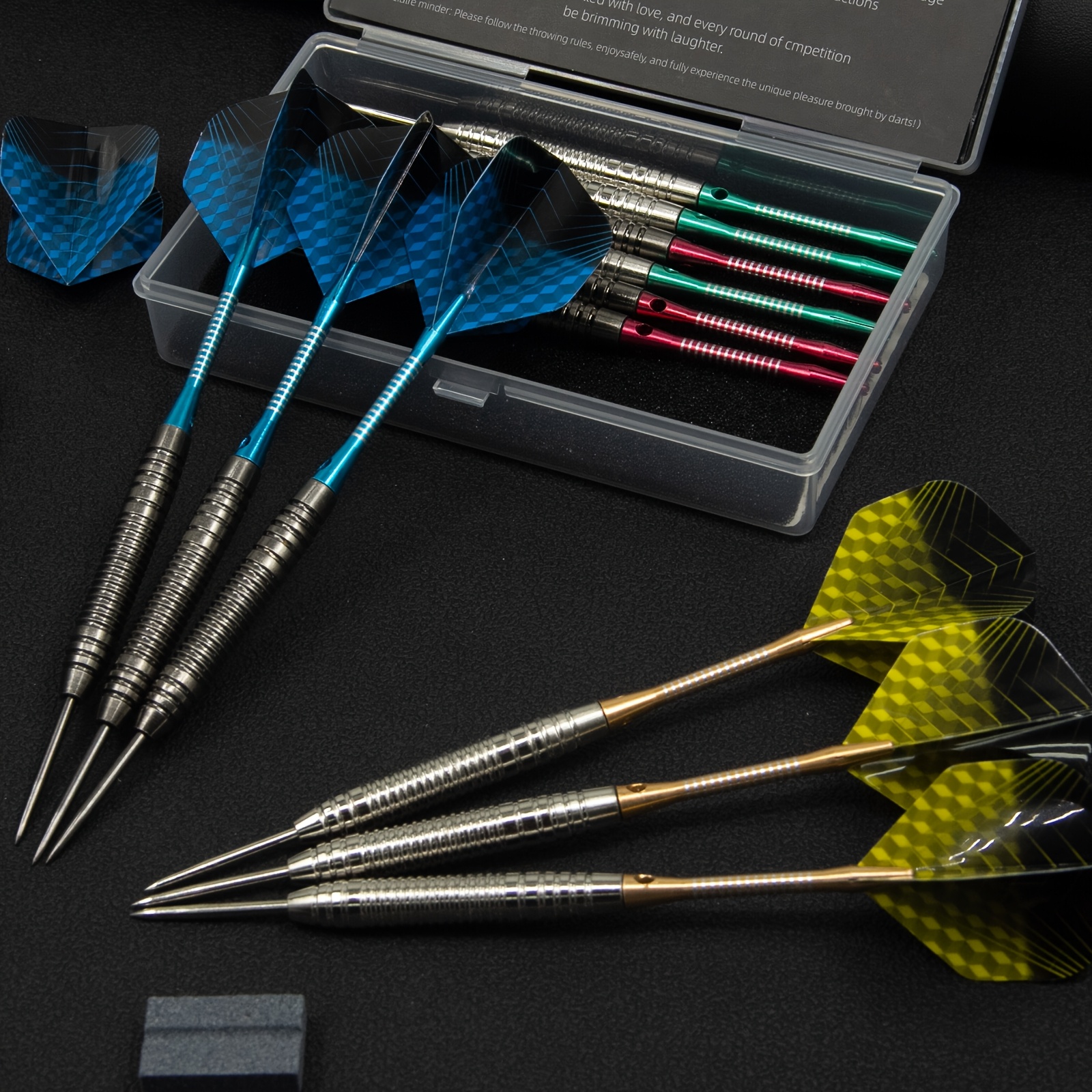 HUANQU 12pcs 22G Competition Hard Darts Set