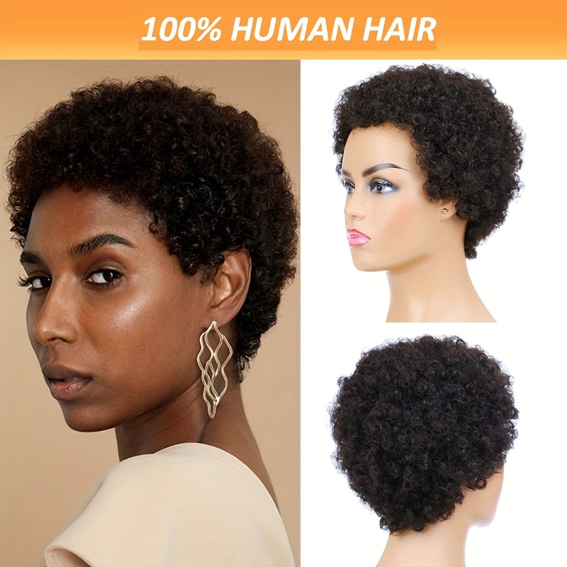 short afro wigs women glueless wigs human Temu