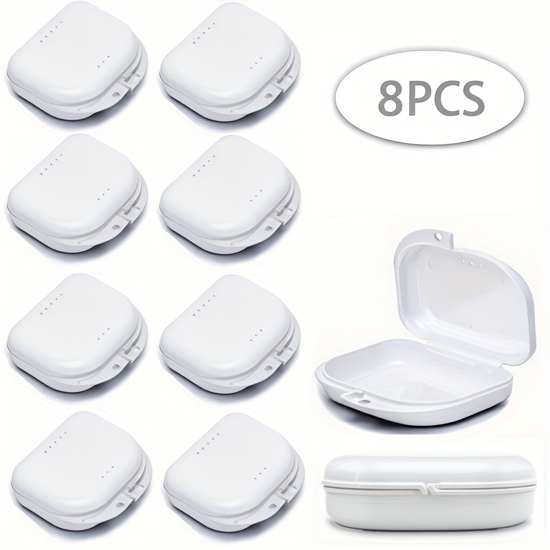 Image of 8/15pcs Of Denture Boxes With Air Holes In Random Colors, Equipped With Safety Sealed Lids, Suitable For Transparent And Night Guards, Night Protection Denture Storage Containers, Individually Sealed