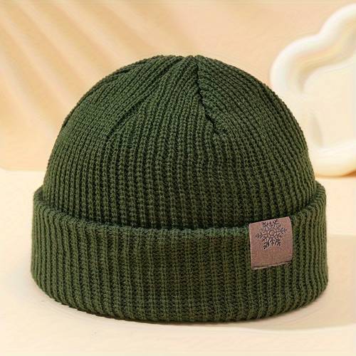 unisex knit beanie for autumn and winter warm pullover hat outdoor brimless casual cap for cycling and skiing