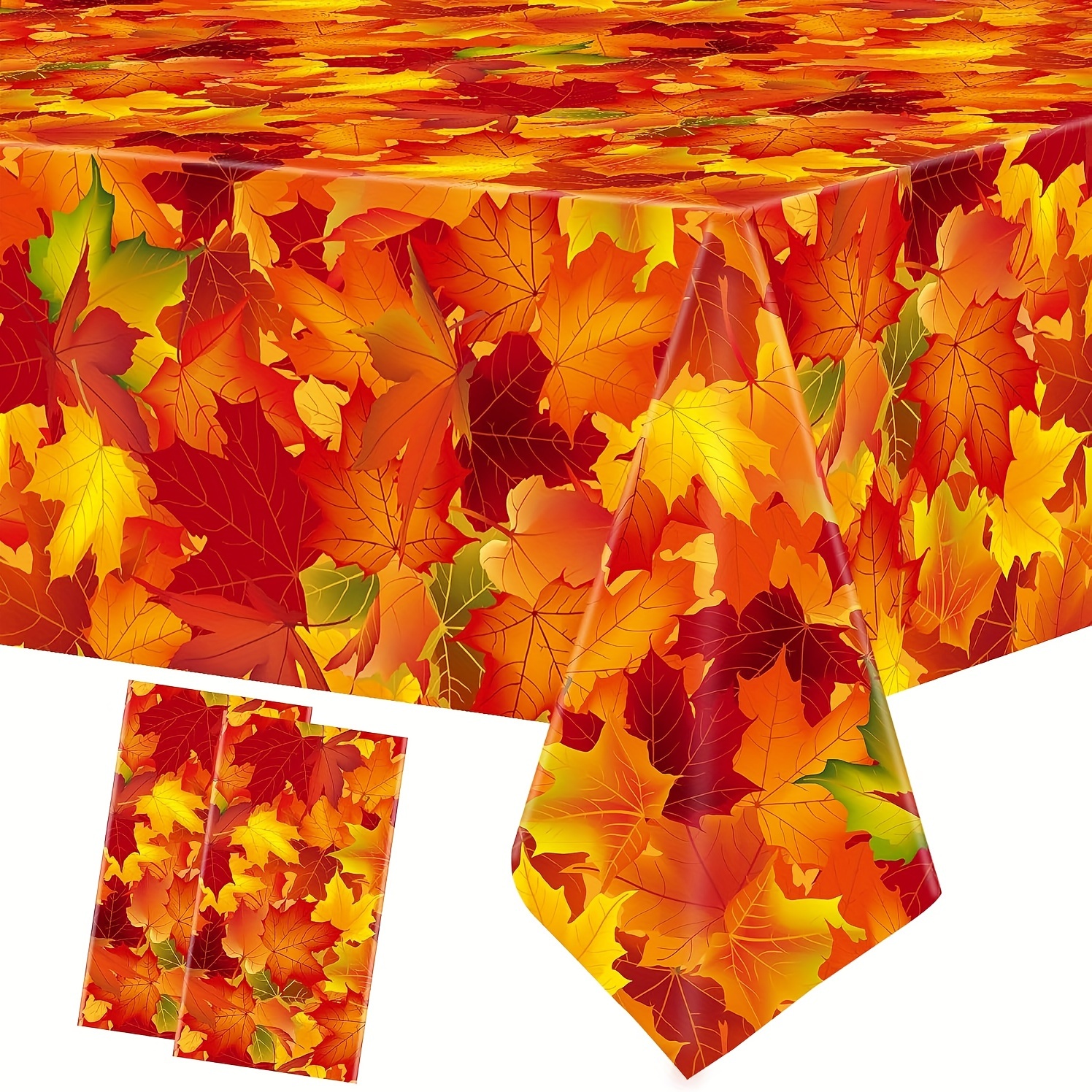 

3pcs Tablecloths - 54x108" Disposable Plastic & , For Fall Decorations, , And