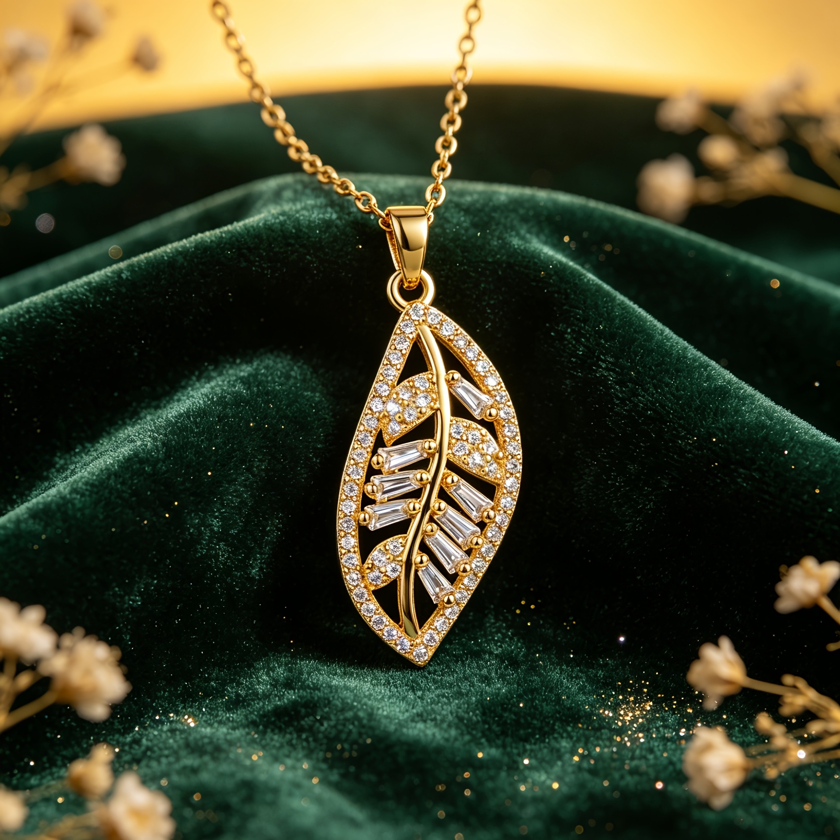 Women's Golden Leaf Shape Pendant Necklace — Casual Style