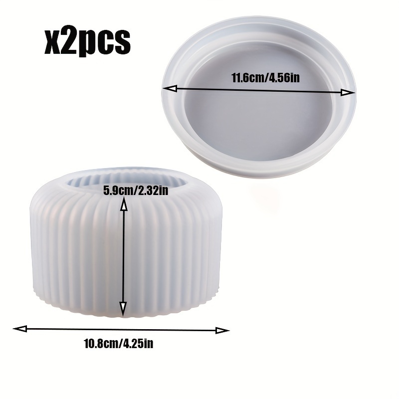 Image of Set Of 2 Silicone Molds With Lids, Epoxy Resin Round Silicone Pouring Molds, Used For Candle Holders, Flower Pots, And Storage Containers.