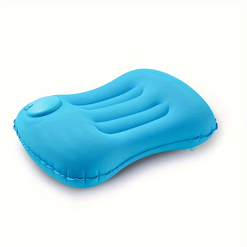 TEMU Camping Inflatable Pillow, 1-pack Portable Neck Support Press-type Inflatable Pillow For Beach, Office, Home, And Travel, Compact Air Pillow