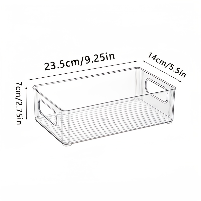 stackable transparent plastic cosmetic storage box - large capacity organizer basket for dorm clutter, multi-functional space-saving storage container. suitable for kitchen, bathroom, bedroom, living room, and office.   organization box Product details 3