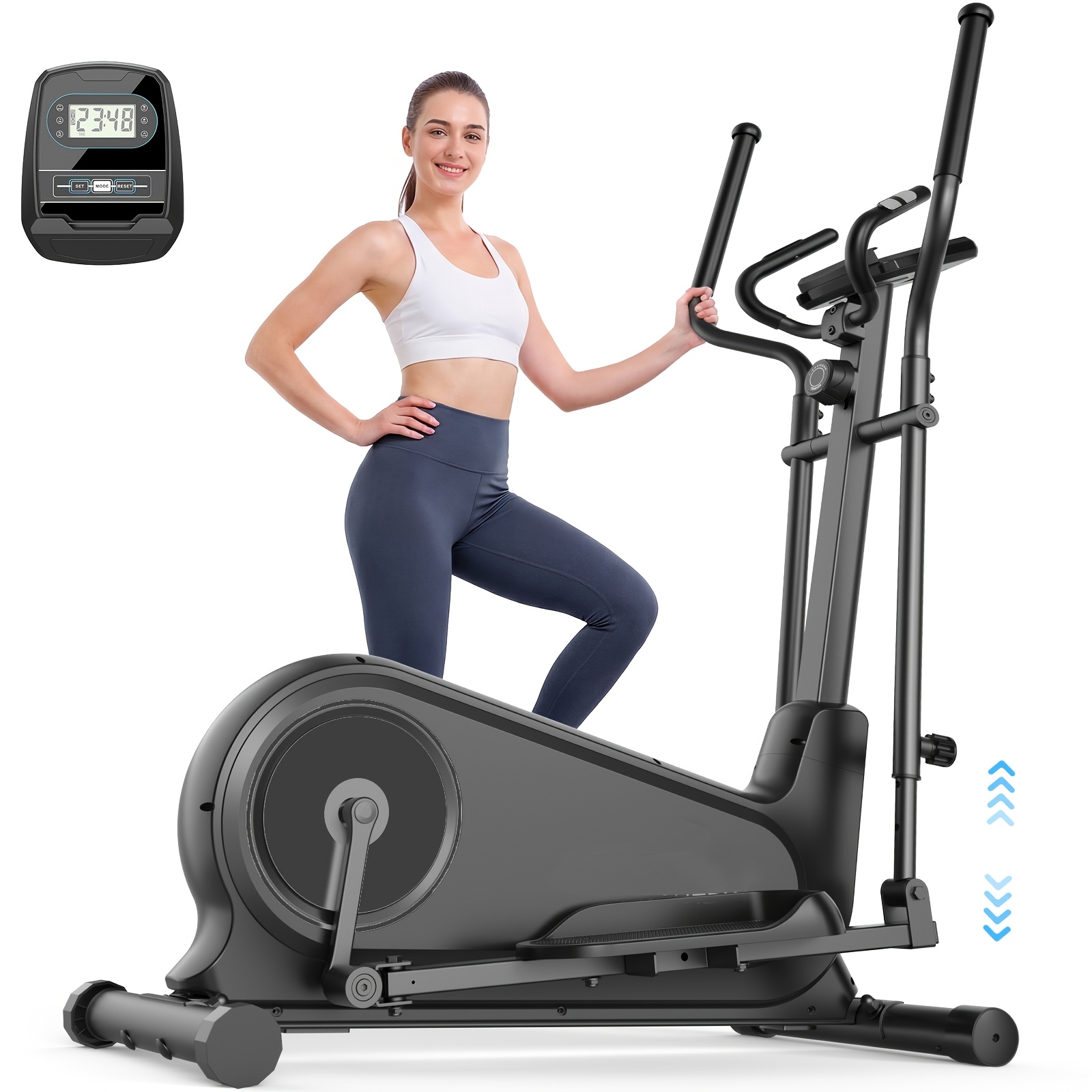 elliptical trainer a home elliptical with an   magnetic   system featuring 16   levels a foldable home elliptical with an lcd display a christmas gift for   Product details 0