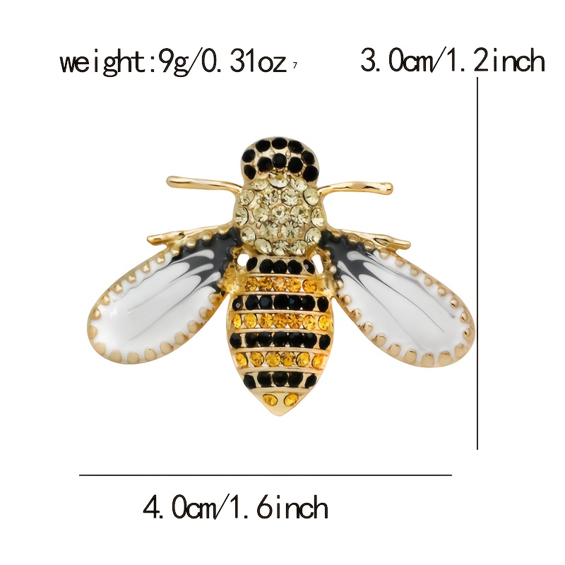 TEMU Broche de pecho versátil con pintura al óleo de abeja de moda transfronteriza y sintética, alfiler de animal, venta al por mayor de fábrica
