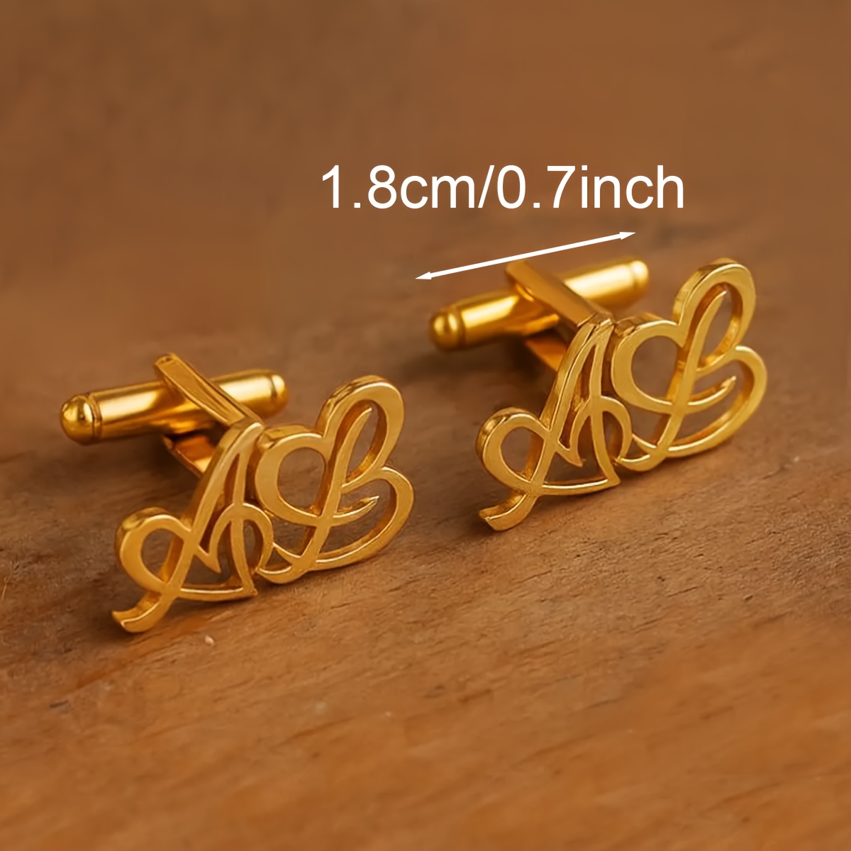 Customized Heart-shaped Name Cufflinks for Men