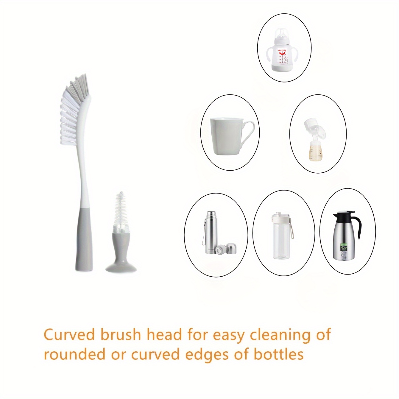 

2 In 1 Non-scratch Suction Cup, Long - Detachable Multifunctional Cleaning Bottles