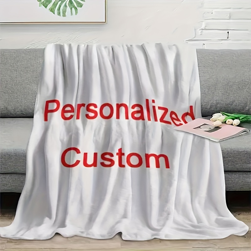 1pc Custom Photo Personalized Family Blanket - Mother's Day Gift, Easter Throw - Warm, Summer Air Conditioning Blanket. Suitable For Decorative Throw