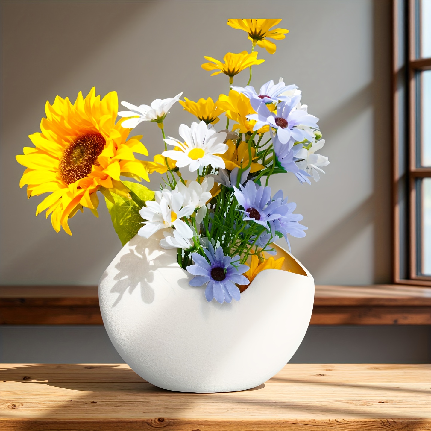 A Set of Two Ceramic Decorative Vases, Pure White in Two Sizes, Suitable for Tabletop Decoration, Home Decor, Office Decor, Wedding Venue Decoration, Party Decoration, Holiday Gifts, And Birthday Presents