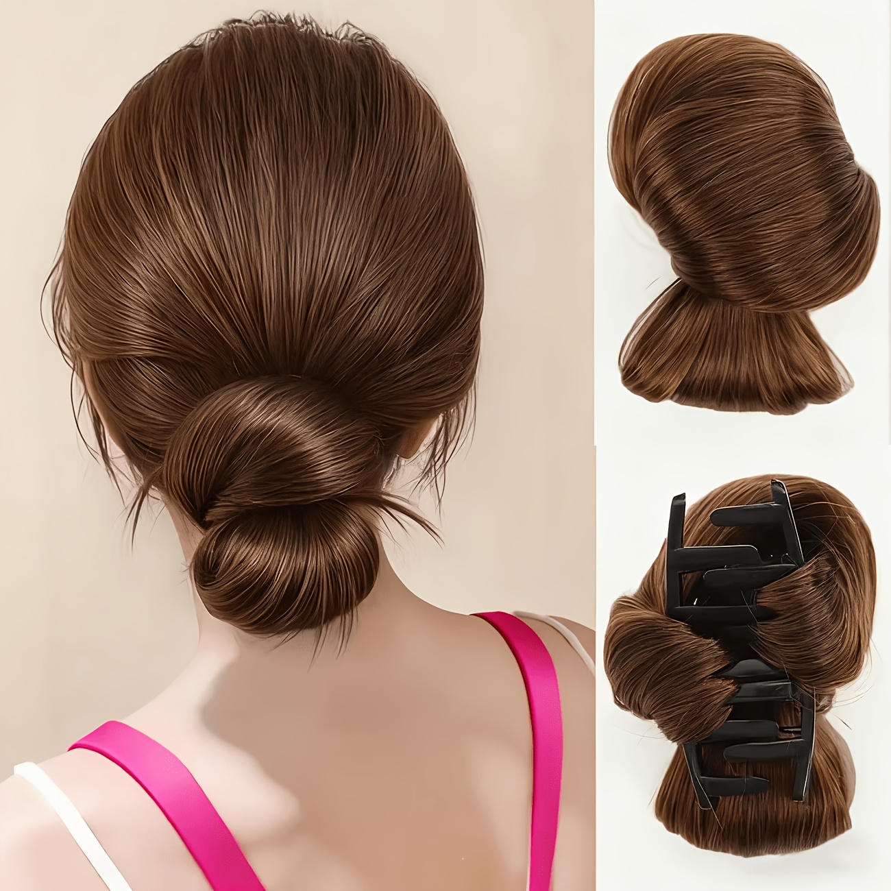 TEMU ローバン ヘアバンウィッグ、爪クリップ バッドバン、自然でした後頭部アップスタイルツール ヘアタイ、ヘッド アップスタイルバン、簡単な後頭部ヘアタイ、中国製 爪クリップ ポニーテール アップスタイルツール、女神 ハロウィン クリスマス ホリデーギフト