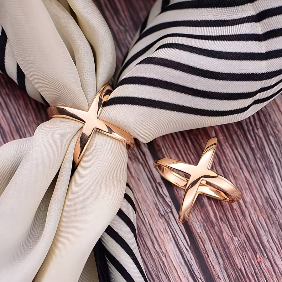 1pc French Golden Scarf Ring Alloy Scarf Clip, Anti-oxidation & Wear-resistant, Versatile Scarf/shawl Accessory, Elegant Gift For Bestie Or Girlfriend, Jewelry For Daily Wear